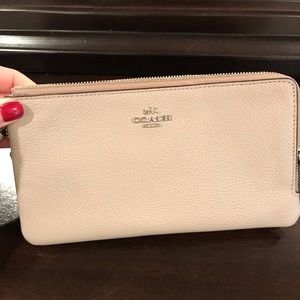 Double zip coach wristlet/wallet